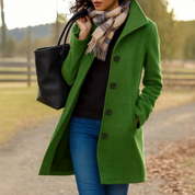 Winter Coats Women - Tailored Long Wool Coat for Sophisticated Style with Button Front and Pockets 5