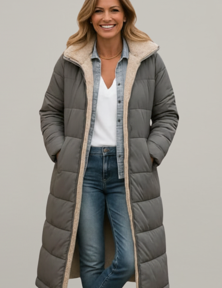 Winter Coats Women Long Hooded Coat with Zip Closure and Pockets for Stylish Warmth 5