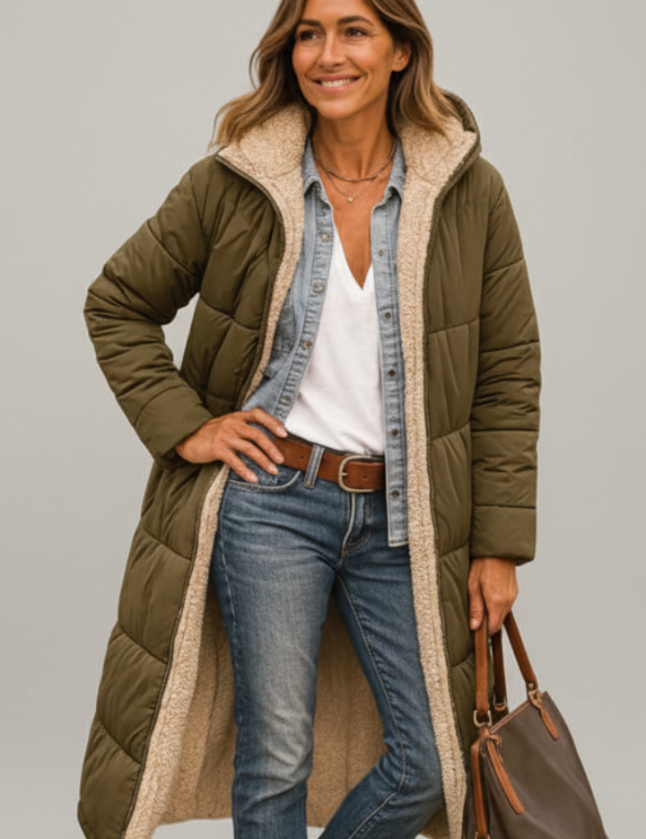 Winter Coats Women Long Hooded Coat with Zip Closure and Pockets for Stylish Warmth 6
