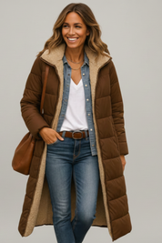 Winter Coats Women Long Hooded Coat with Zip Closure and Pockets for Stylish Warmth 8