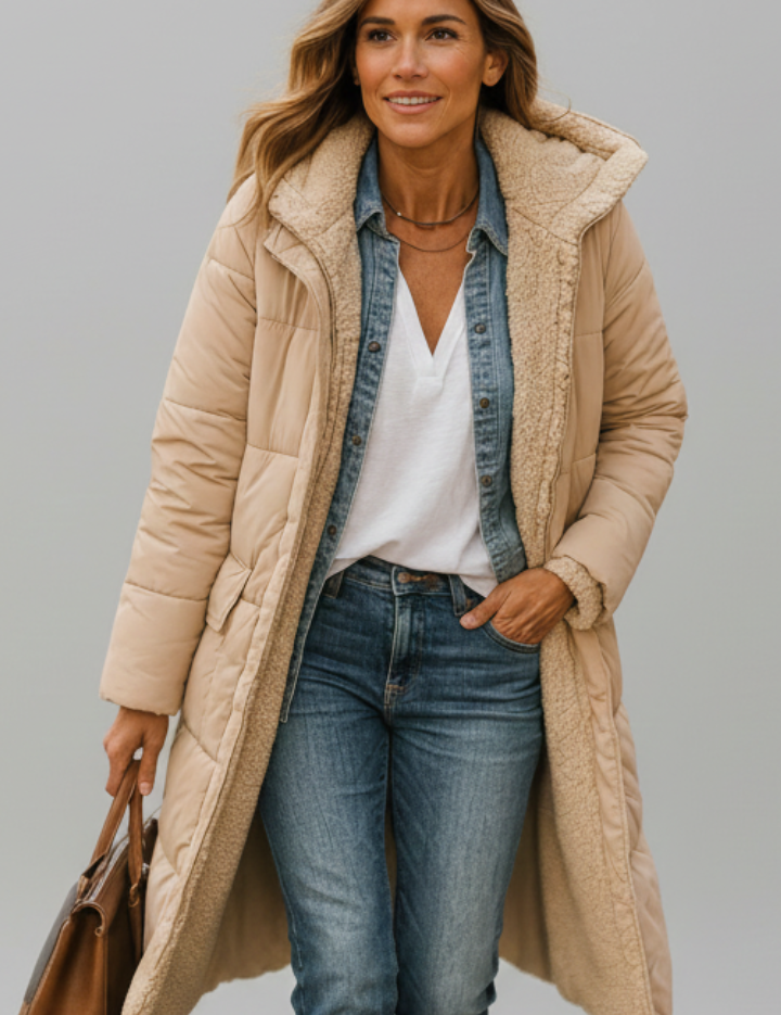 Winter Coats Women Long Hooded Coat with Zip Closure and Pockets for Stylish Warmth 9
