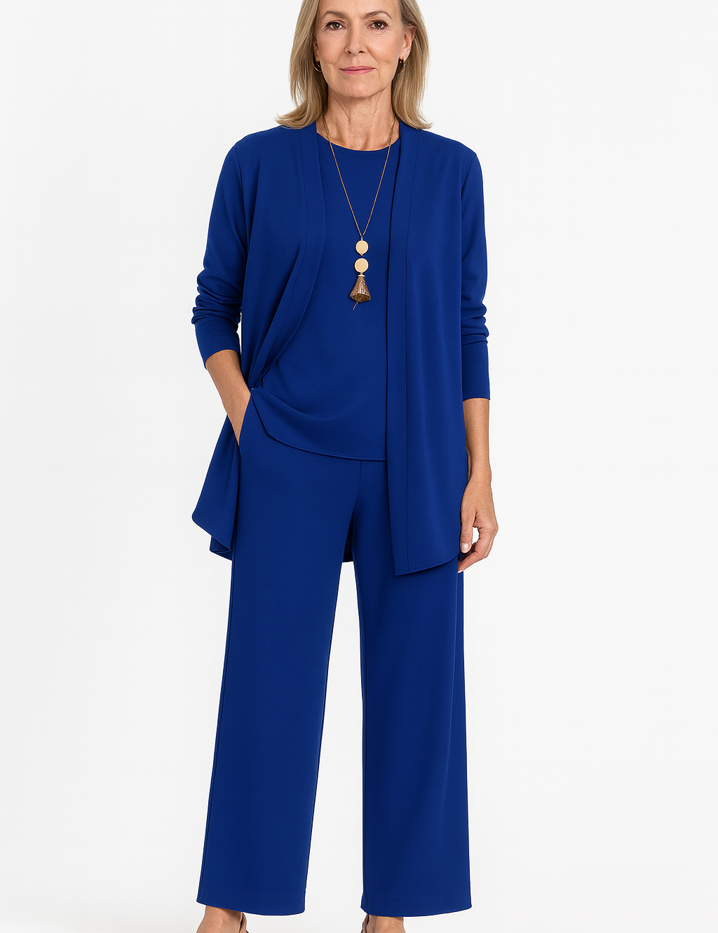 Women's 3-Piece Cardigan Set with Wide Leg Trousers - Versatile Autumn Outfit 6