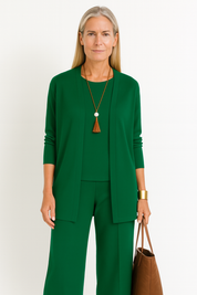 Women's 3-Piece Cardigan Set with Wide Leg Trousers - Versatile Autumn Outfit 8