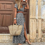 Women's Boho Maxi Dress - Airy Summer Dress with Matching Belt for Effortless Style 2