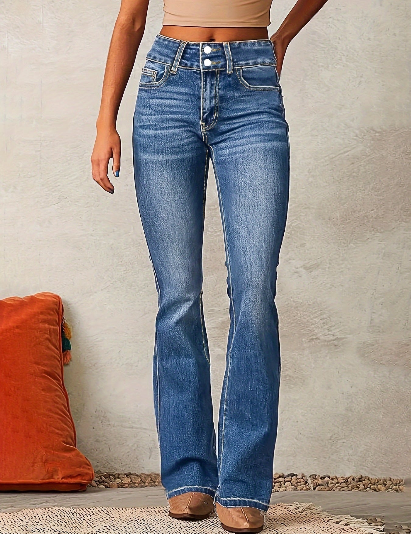 Women's Bootcut Jeans with Flattering High Rise and Supportive Design for All-Day Comfort 0