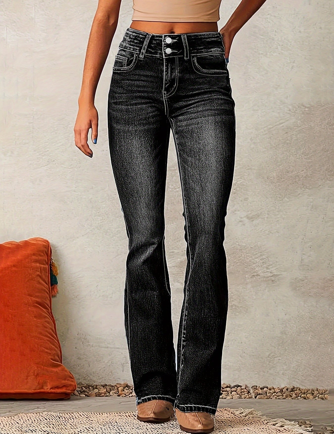 Women's Bootcut Jeans with Flattering High Rise and Supportive Design for All-Day Comfort 4