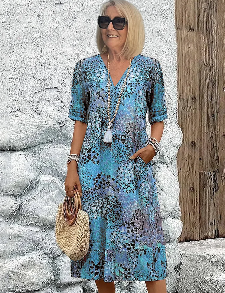 Women's Floral Midi Dress - Elegant Summer Dress for Effortless Style and Comfort 2