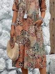 Women's Floral Midi Dress - Elegant Summer Dress for Effortless Style and Comfort 7