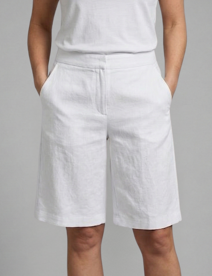 Women's Knee-Length Casual Shorts with Elastic Waist and Side Pockets for Stylish Comfort 6