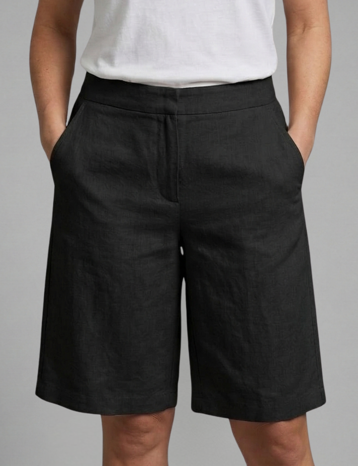 Women's Knee-Length Casual Shorts with Elastic Waist and Side Pockets for Stylish Comfort 8