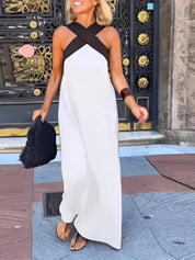 Women's Maxi Dress - Elegant Crossed Design for Breezy Summer Style 1
