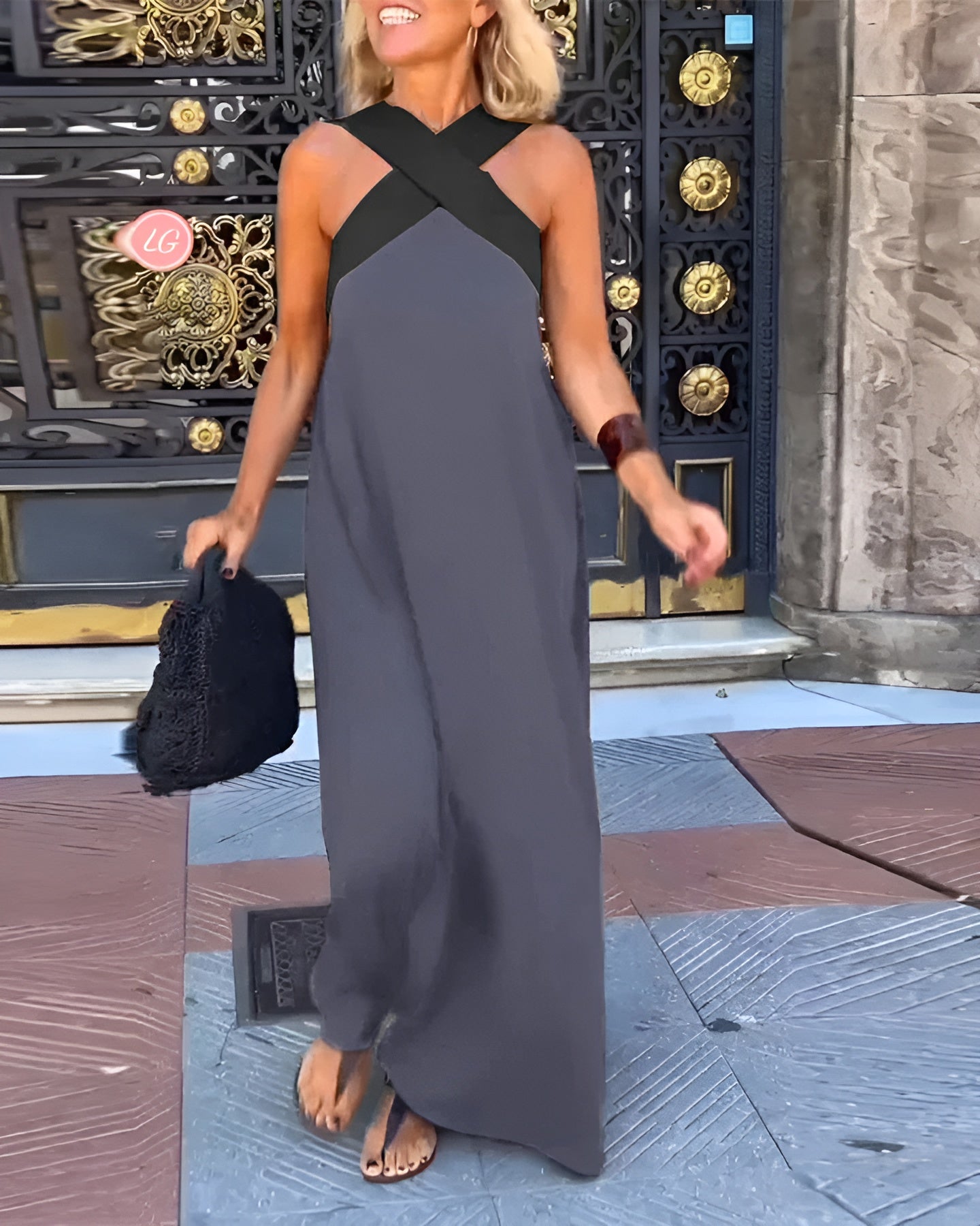 Women's Maxi Dress - Elegant Crossed Design for Breezy Summer Style 2