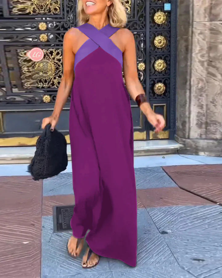 Women's Maxi Dress - Elegant Crossed Design for Breezy Summer Style 5