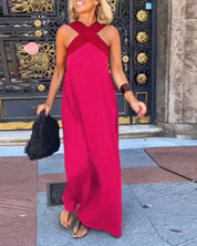 Women's Maxi Dress - Elegant Crossed Design for Breezy Summer Style 6