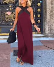 Women's Maxi Dress - Elegant Crossed Design for Breezy Summer Style 7