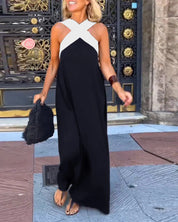 Women's Maxi Dress - Elegant Crossed Design for Breezy Summer Style 8