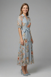 Women's Maxi Dress, Flared Wrap Dress with V-Neckline & Waist Tie, Elegant Summer Dresses for Any Occasion 4