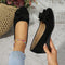 Women's Orthopedic Black Ballet Flats with Bow Detail - Comfortable Arch Support Flats for Women 0