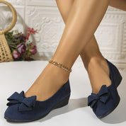 Women's Orthopedic Black Ballet Flats with Bow Detail - Comfortable Arch Support Flats for Women 4