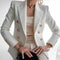 Women's Pink Double Breasted Blazer with Gold Buttons - Tailored Jacket for Elegant Style 1