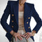 Women's Pink Double Breasted Blazer with Gold Buttons - Tailored Jacket for Elegant Style 4