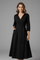 Women's Summer Midi Dress, Elegant V-Neck with Long Sleeves, A-Line Skirt for Formal or Casual Occasions 0