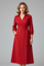 Women's Summer Midi Dress, Elegant V-Neck with Long Sleeves, A-Line Skirt for Formal or Casual Occasions 6