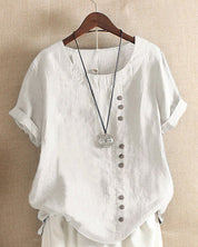 Women's Top - Relaxed Fit Button Front Blouse for Women - Casual Short Sleeve Summer Style 5