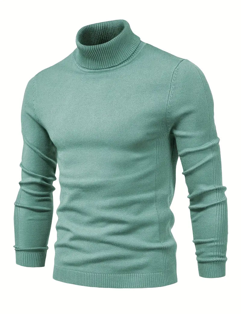Men’s Turtleneck Sweater - Slim Fit - Soft Knit - Long Sleeve Smart Casual Wear-5