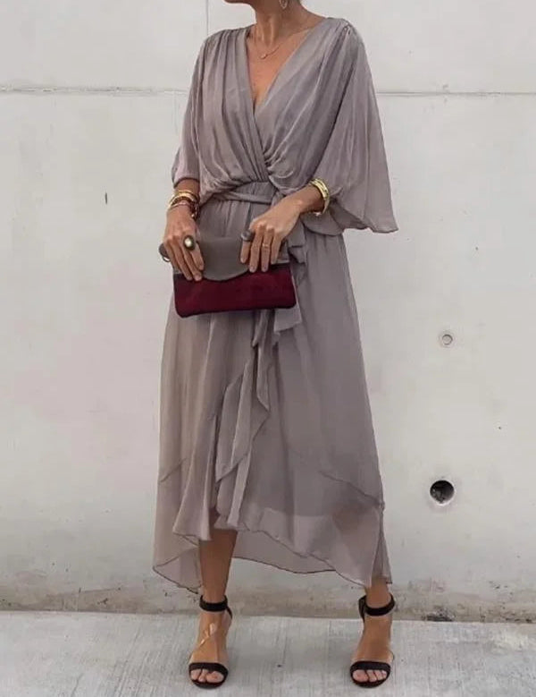 Yvette | Elegant Women's Flowy V-Neck Dress