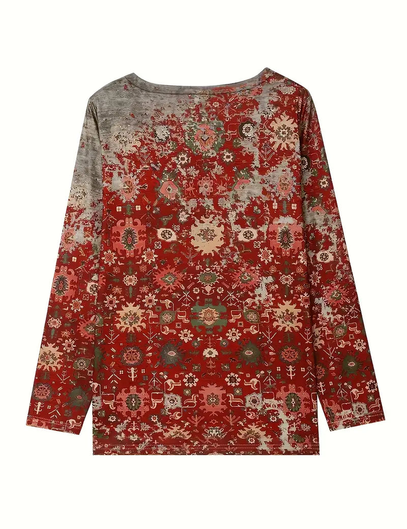 Chic sweater with red print-2