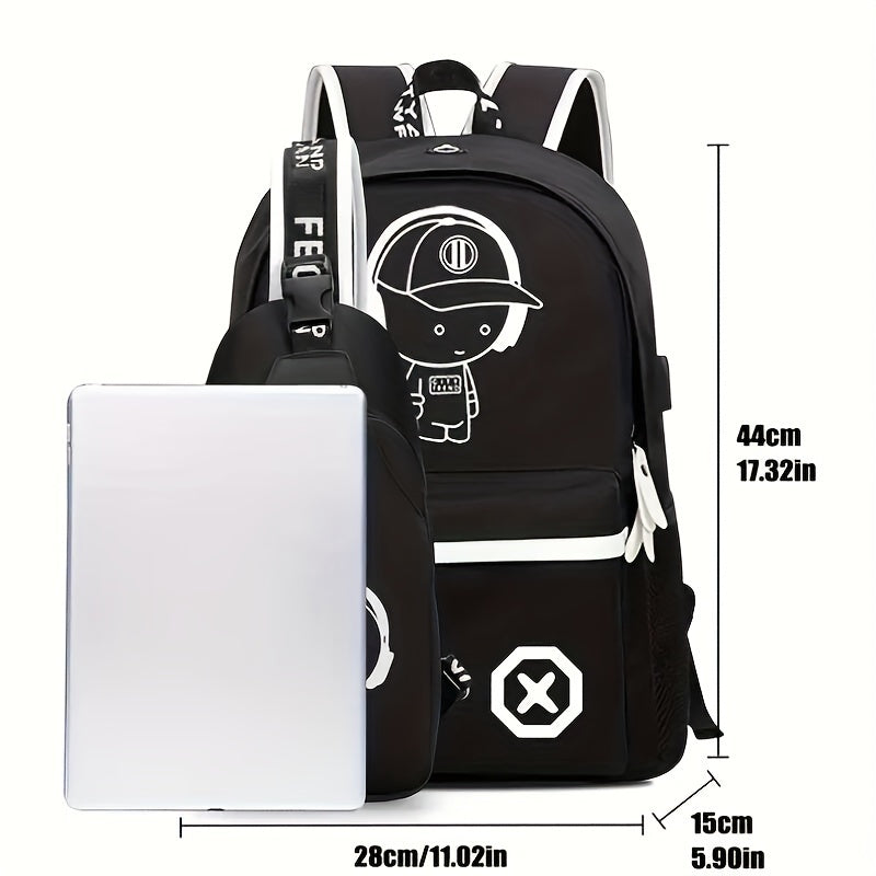 Kurt | Spacious Waterproof Backpack and Messenger Bag Set for Kids
