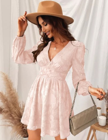 ANNA | Delightful Satin Dress with Puff Sleeves