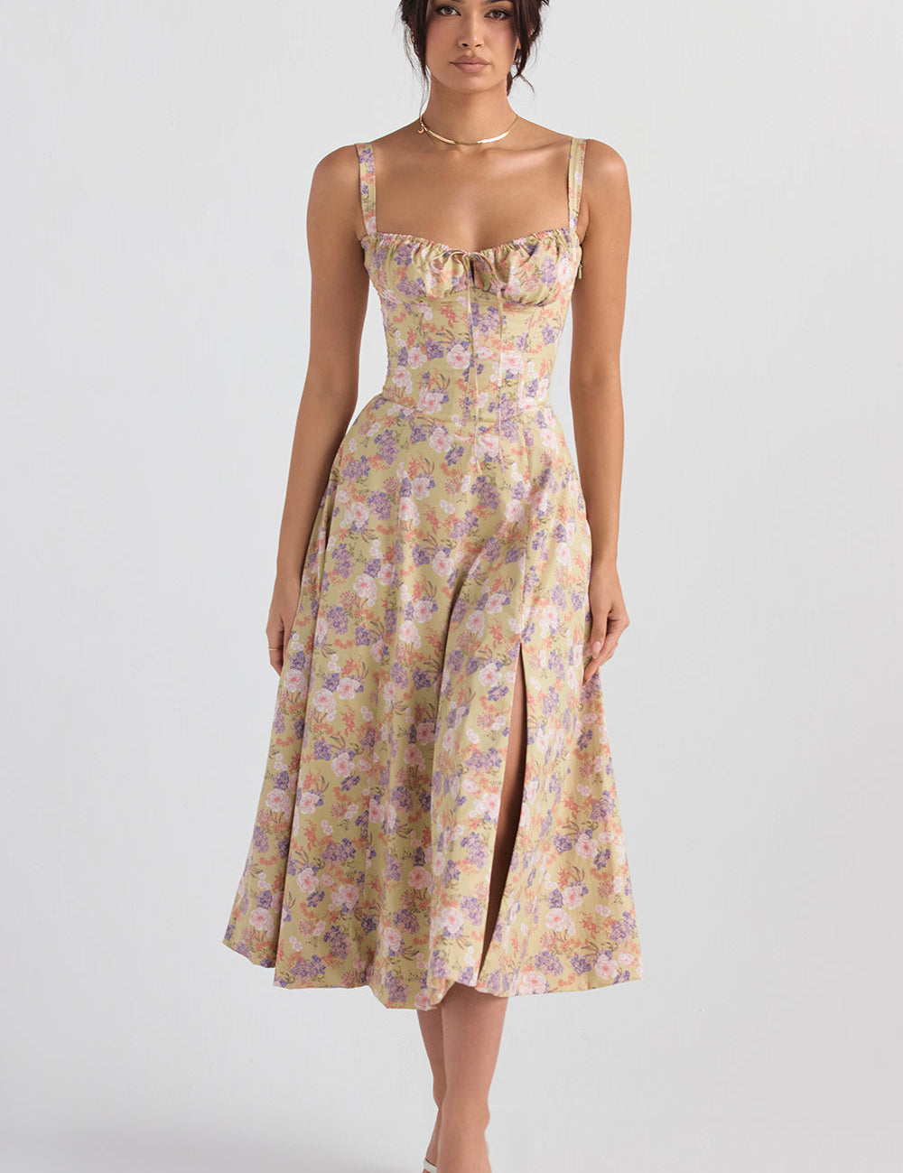 EILISH | Midi Bustier Corset Sun Dress