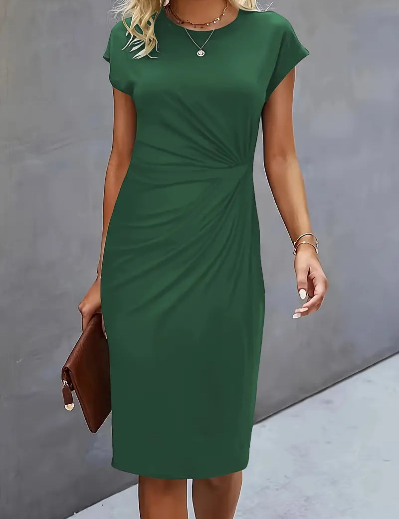 Grace | Midi Dress with Front Knot Design