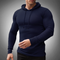 Men’s Slim Fit Hoodie - Ribbed Knit - Long Sleeve - Adjustable Drawstring-2