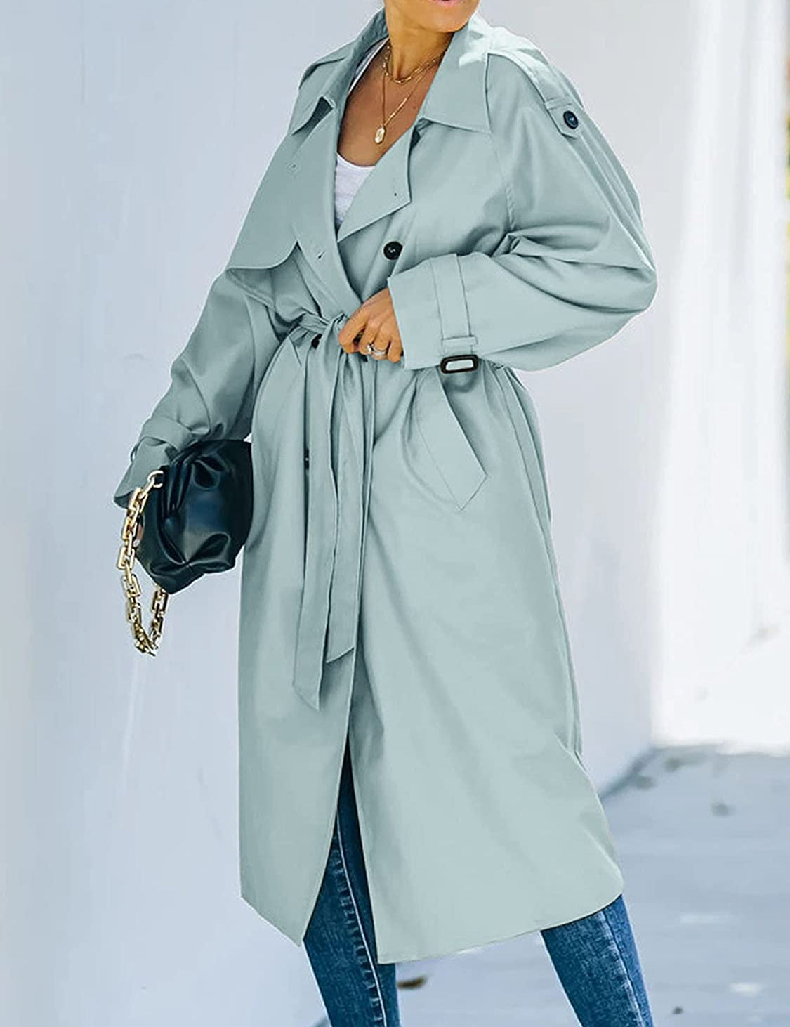 Harlani | Women's Double-Breasted Trench Coat | Long
