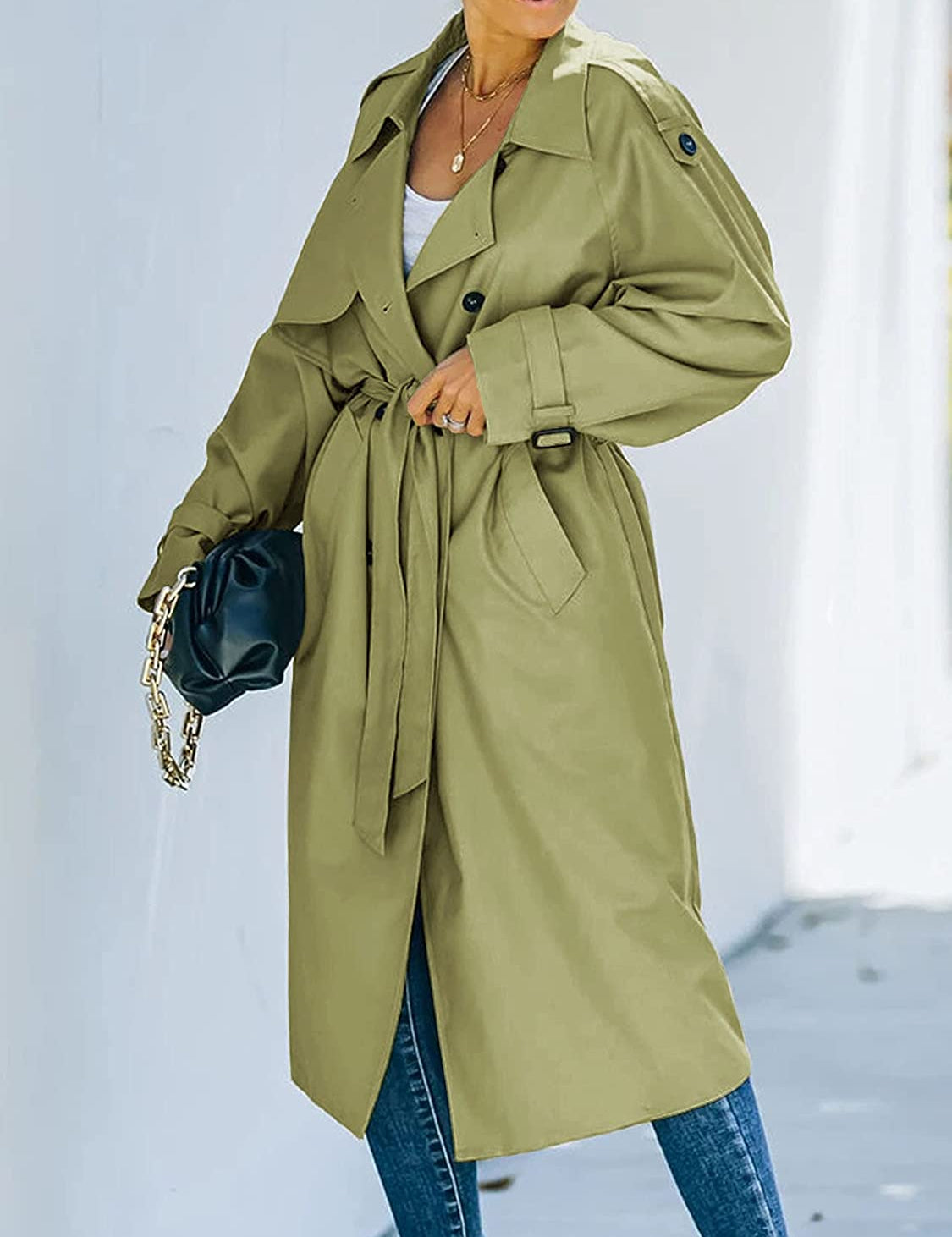 Harlani | Women's Double-Breasted Trench Coat | Long