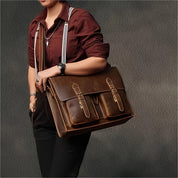Liam | Retro Leather Crossbody Laptop Travel Messenger Handbag
