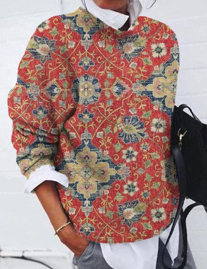 Chic sweater with patterns for women-2