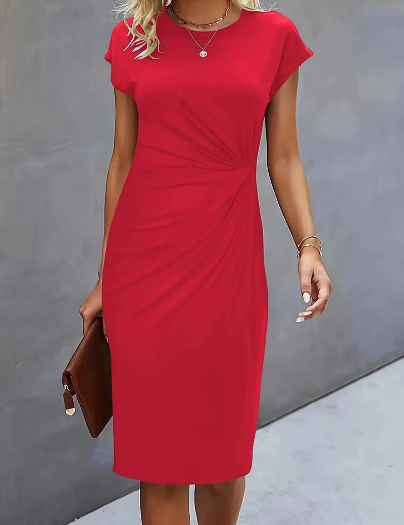 Grace | Midi Dress with Front Knot Design