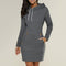 A casual hooded dress knee -length-2