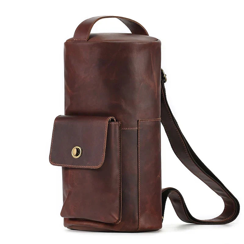 Lars | Classic Leather Cylinder Shoulder Bag
