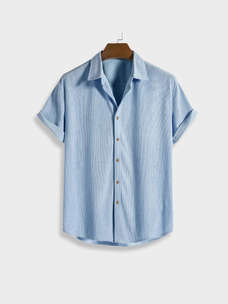 Chic Summer Corduroy Button-Up Set for Men