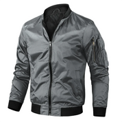 Men's casual bomber jacket | zipper-2