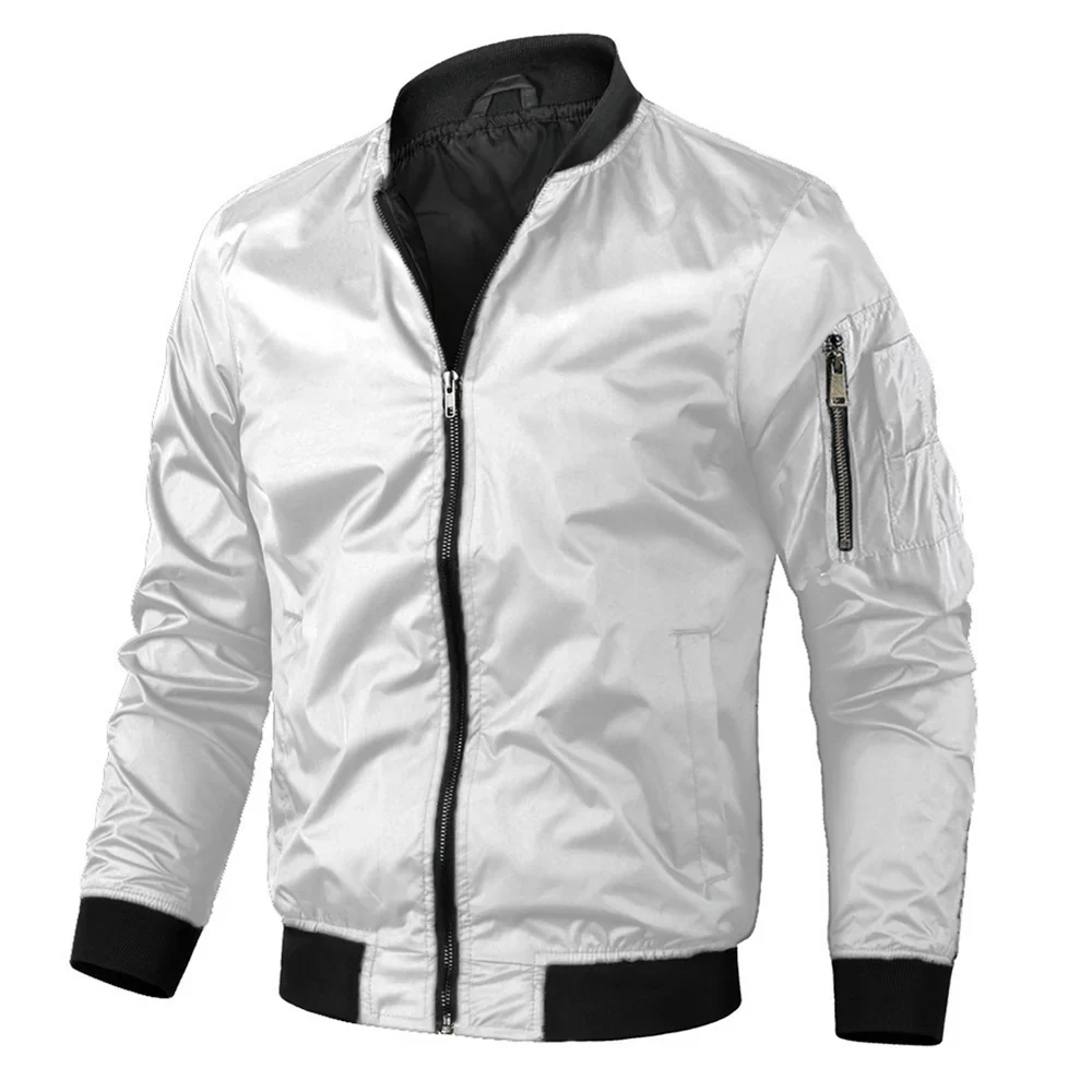 Men's casual bomber jacket | zipper-4