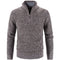 Men’s Knit Pullover Sweater - Wool Blend - Quarter Zip - Ribbed Collar - Classic Fit-4