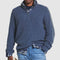 Men’s Half-Zip Knit Sweater - Ribbed Texture - High Collar - Relaxed Fit-3